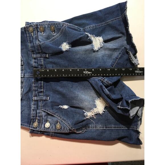 KanCan Denim Distressed Short Overalls Size M - Boho, Casual, Y2K - Picture 7 of 8